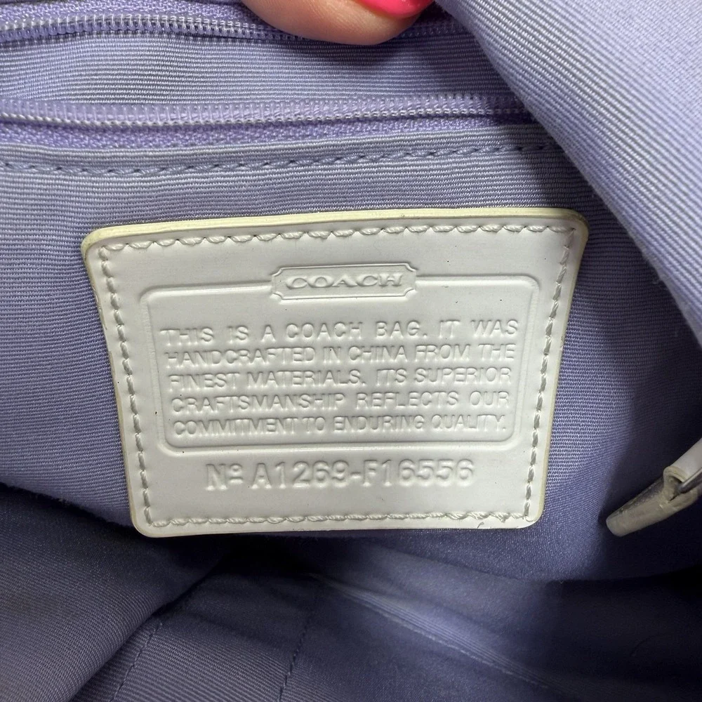 Coach Tan Canvas Backpack with Leather White Trim- Kyra Daisy Signature